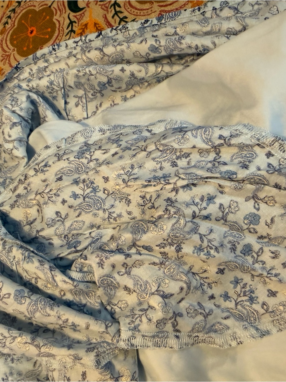 Old Navy 2X Blue Floral Paisley V-Neck Tiered Cottage Dress Flowy Peasant NWT - Picture 16 of 16